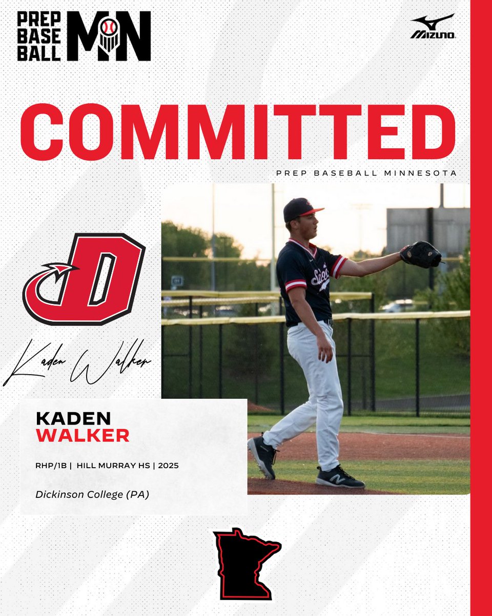 🎓𝐂𝐨𝐦𝐦𝐢𝐭𝐦𝐞𝐧𝐭 𝐖𝐚𝐭𝐜𝐡🎓

Kaden Walker (2025, RHP/1B, <a href="/HMPioneers/">Hill-Murray Pioneers</a>) commits to Dickinson College.

👤 loom.ly/3WicfM0

<a href="/KadenWalker19/">Kaden Walker</a> ✖️ <a href="/DSonBaseball/">Dickinson Baseball</a>