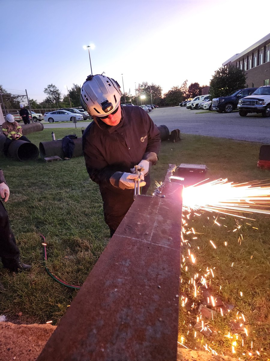 [1 of 2] Last week, members of our Urban Search &amp; Rescue Team spent an evening working on their metal-cutting skills. Since not all metals are alike, our US&amp;R personnel need to have the technical knowledge and specialized equipment to cut them during an emergency.