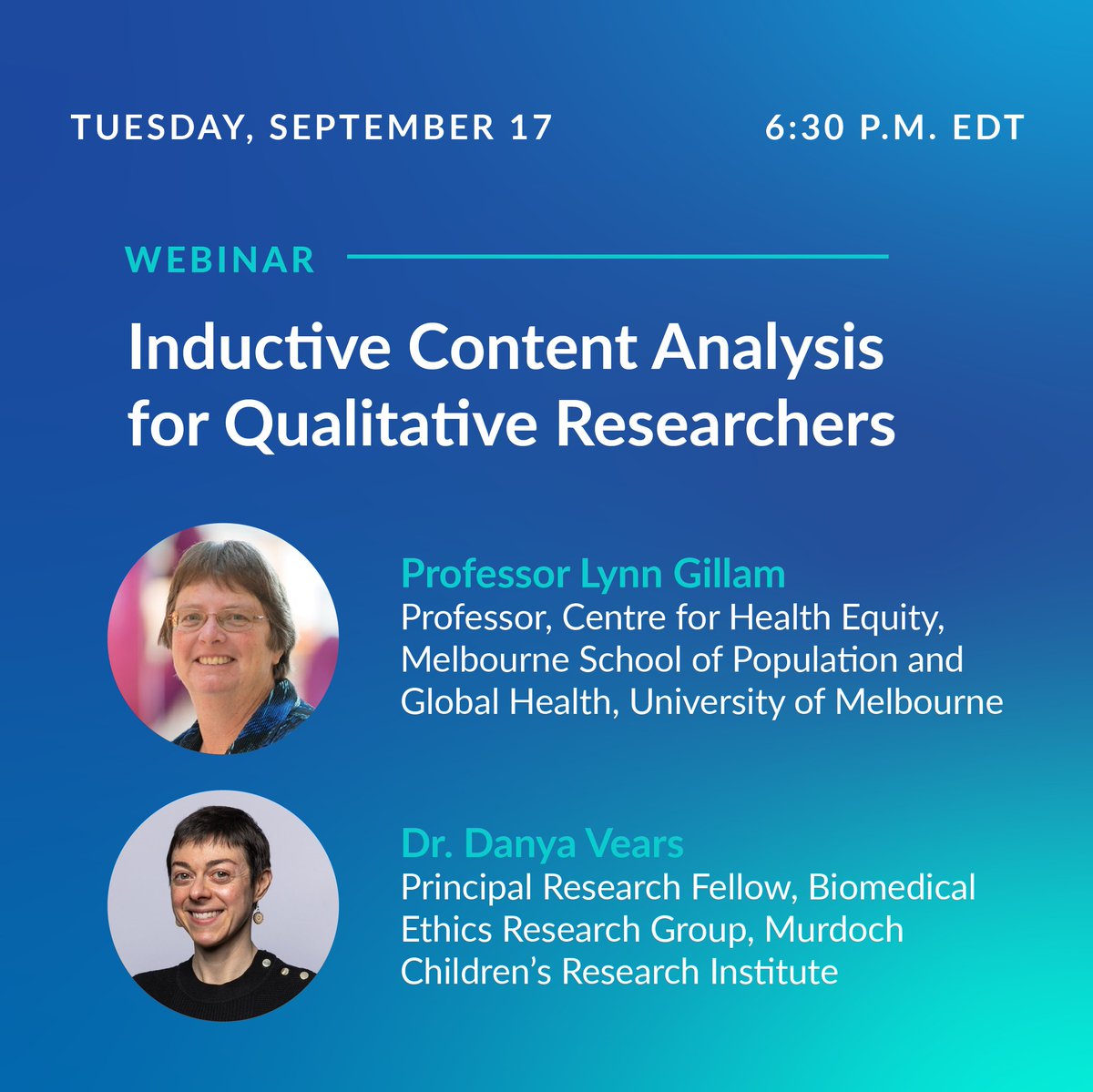 NVivo (@nvivosoftware) on Twitter photo Boost your qualitative research skills! Join our webinar on Inductive Content Analysis with Prof. Lynn Gillam and Dr. <a href="/DanyaVears/">A/Prof Danya Vears</a> on Sept. 17. Perfect for health researchers.
#QualitativeResearch #HealthResearch #Lumivero #Nvivo
lv.lumivero.com/nv-webinar-ind⦠Boost your qualitative research skills! Join our webinar on Inductive Content Analysis with Prof. Lynn Gillam and Dr. <a href="/DanyaVears/">A/Prof Danya Vears</a> on Sept. 17. Perfect for health researchers.
#QualitativeResearch #HealthResearch #Lumivero #Nvivo
lv.lumivero.com/nv-webinar-indā¦