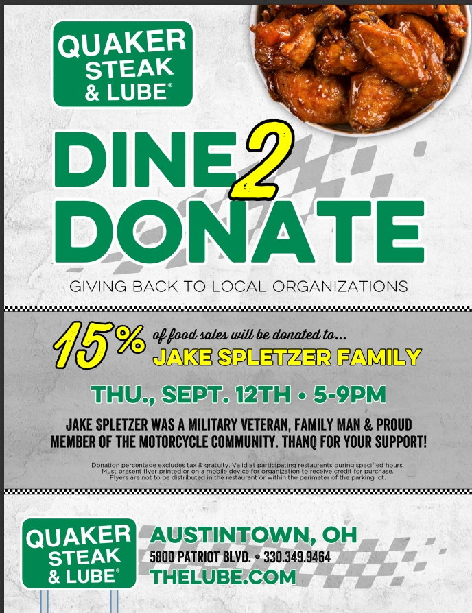 QSLAustintown's tweet photo. Please join us this Thursday for a Dine 2 Donate! Paired with Bike Nite this will be a great night!!  Please bring your flyer to help a great cause for a local family. https://t.co/Njs4zmr0zv