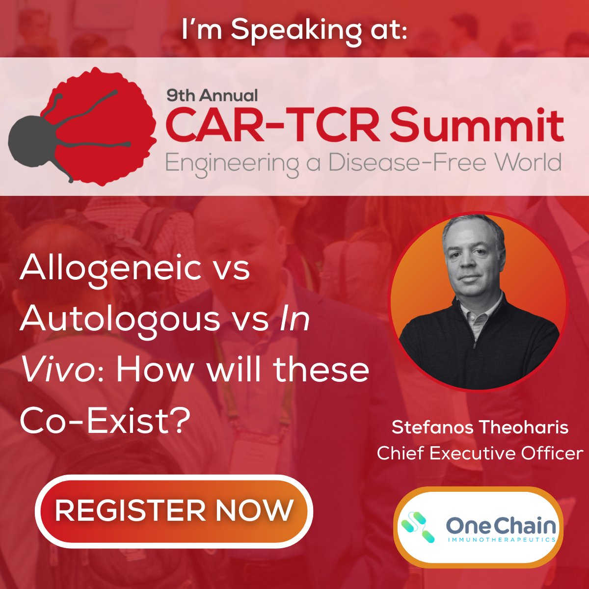 One Chain Immunotherapeutics (@onechaintx) on Twitter photo 📢Exciting news! The 9th CAR-TCR Summit is happening from September 17-20th in Boston, USA.
We'll be there discussing the achievements and future direction of #OneChainTherapeutics in #CART therapies and sharing updates on our CARxALL trial.
Keep tuned for more! 🚀
👇 📢Exciting news! The 9th CAR-TCR Summit is happening from September 17-20th in Boston, USA.
We'll be there discussing the achievements and future direction of #OneChainTherapeutics in #CART therapies and sharing updates on our CARxALL trial.
Keep tuned for more! 🚀
👇