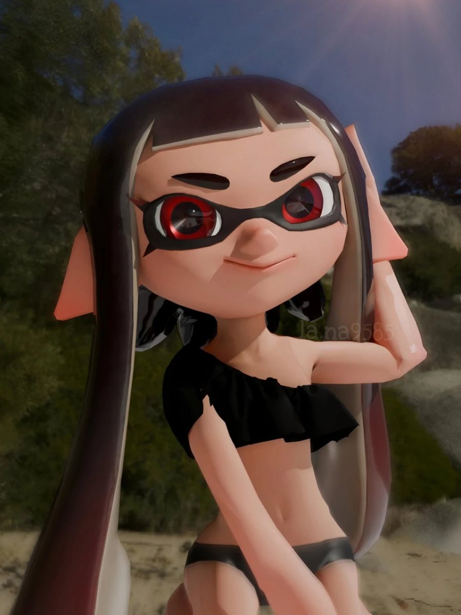 ink_gothic's tweet image. A BLENDER poster for the summer ✨😌
~
I made a bikini made by me with the help of a friend @octosniperX Thank you so much for helping me again today I will always be grateful 
~
I know, I know, I'm still late because I went back to school..🥲