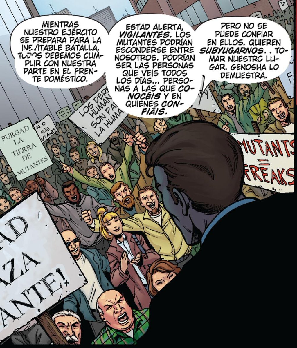 Magnetrixp's tweet image. — La turba de gente se acomulaba en el centro de Mahattan, gritando y protestando en contra de los mutantes. No muy lejos de ellos se encontraban @ThxBestHero y Lorna, siendo la última la que intentaba calmar a la rubia. —

No podemos ir y simplemente usar la violencia...