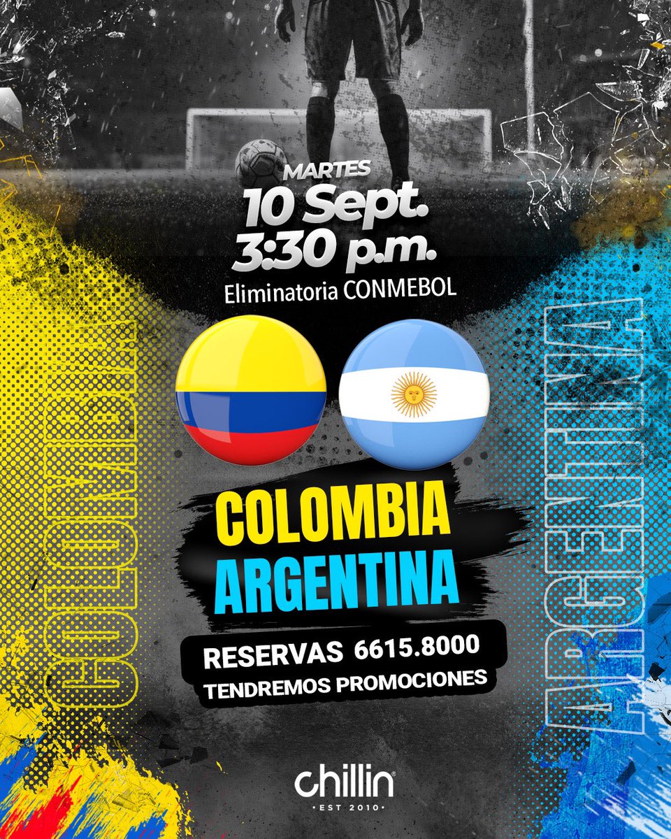 Nos vemos este martes aquí en Chillin.  #Colombia Vs #Argentina.