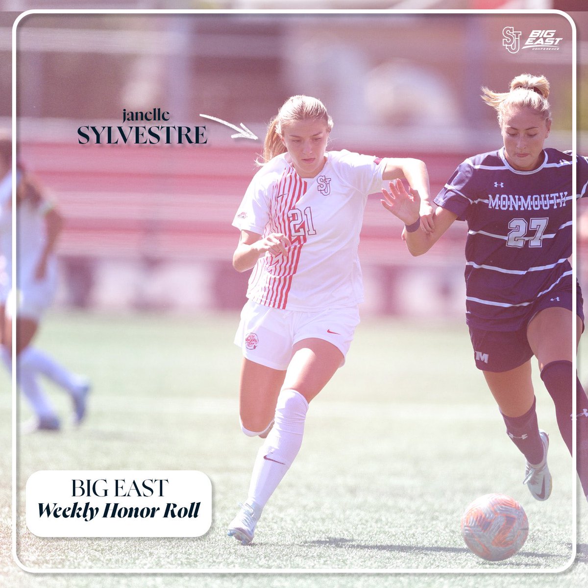 StJohnsWSoccer's tweet photo. Pair of @BIGEAST Honor Roll nods ✅
🗞️: https://t.co/5Q25rMESYd https://t.co/POa8Cw1uaG