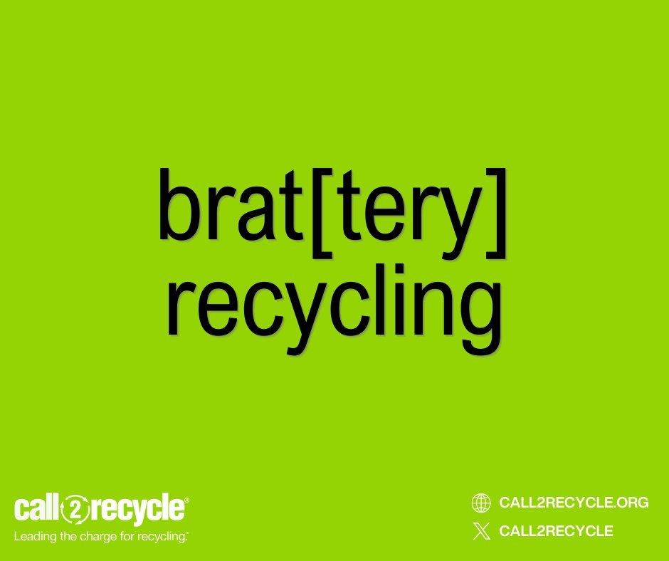 Brat[tery] Summer is officially over, but your recycling goals don’t need to be.

Find your nearest drop-off location here: bit.ly/2Q5OAvb

#brat #bratteryrecycling