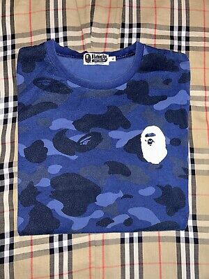 CollectionWear's tweet photo. A Bathing Ape Shirt Mens Size XL Black Navy Blue Bape Camo Monogram College Logo https://t.co/wdReFCewYG (ebay) https://t.co/PG1Itf04rB