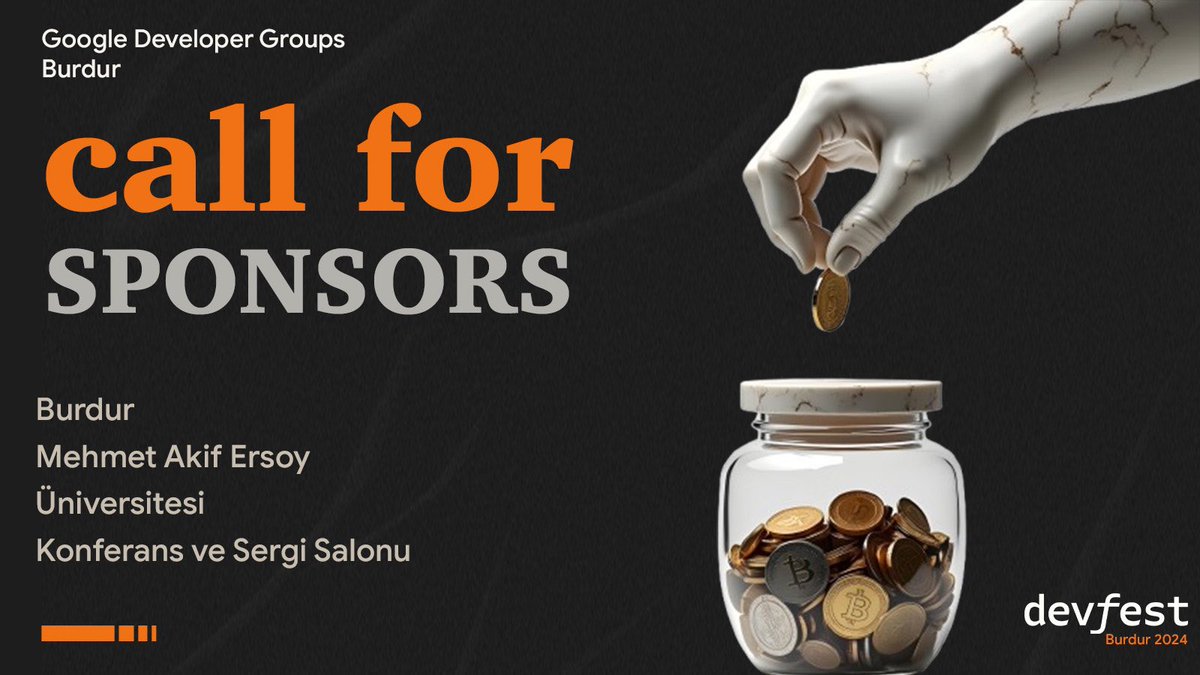 💵GDG Burdur DevFest 2024 için sponsorlar aranıyor! Mehmet Akif Ersoy Üniversitesi Konferans ve Sergi Salonu’nda gerçekleşecek bu büyük etkinlikte siz de yer alın. 🌍 Sponsorluk fırsatları için bizimle iletişime geçin! ✉️ #DevFest2024 #GDGBurdur #Sponsorluk #Teknoloji