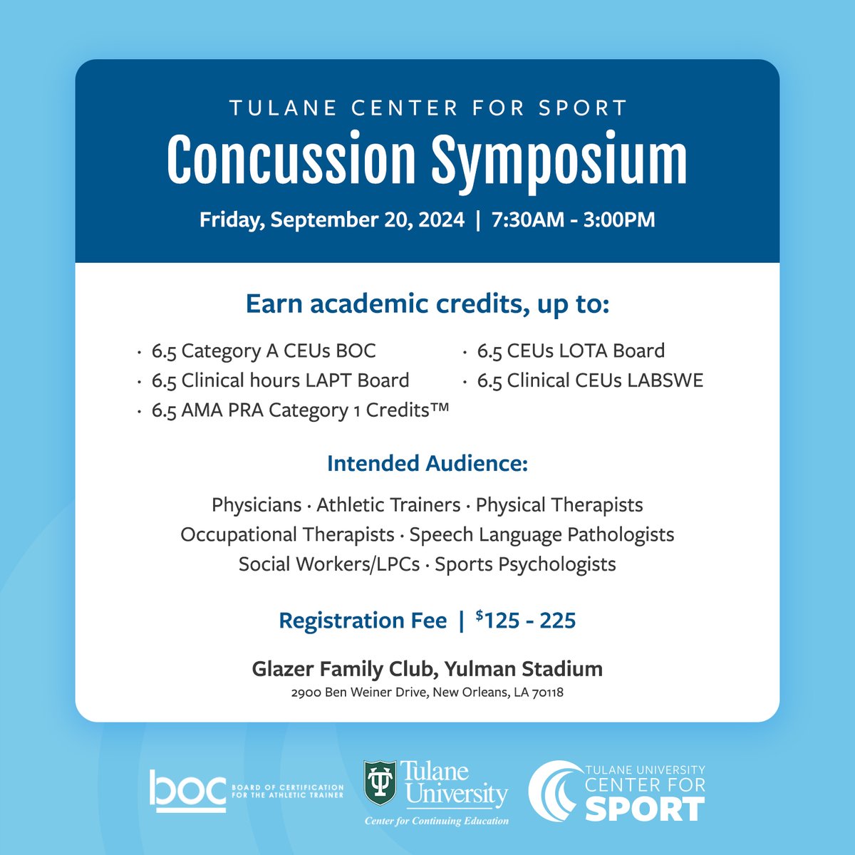 ATTN Medical Professionals 📣 Have you signed up for our Concussion Symposium yet? Earn credits while you learn from brain injury experts on how to identify and assess concussions. 🧠

🗓️ Friday, Sept. 20, 2024
🕖 7:30AM - 3PM

Register today ➡️ bit.ly/3wycJDi
