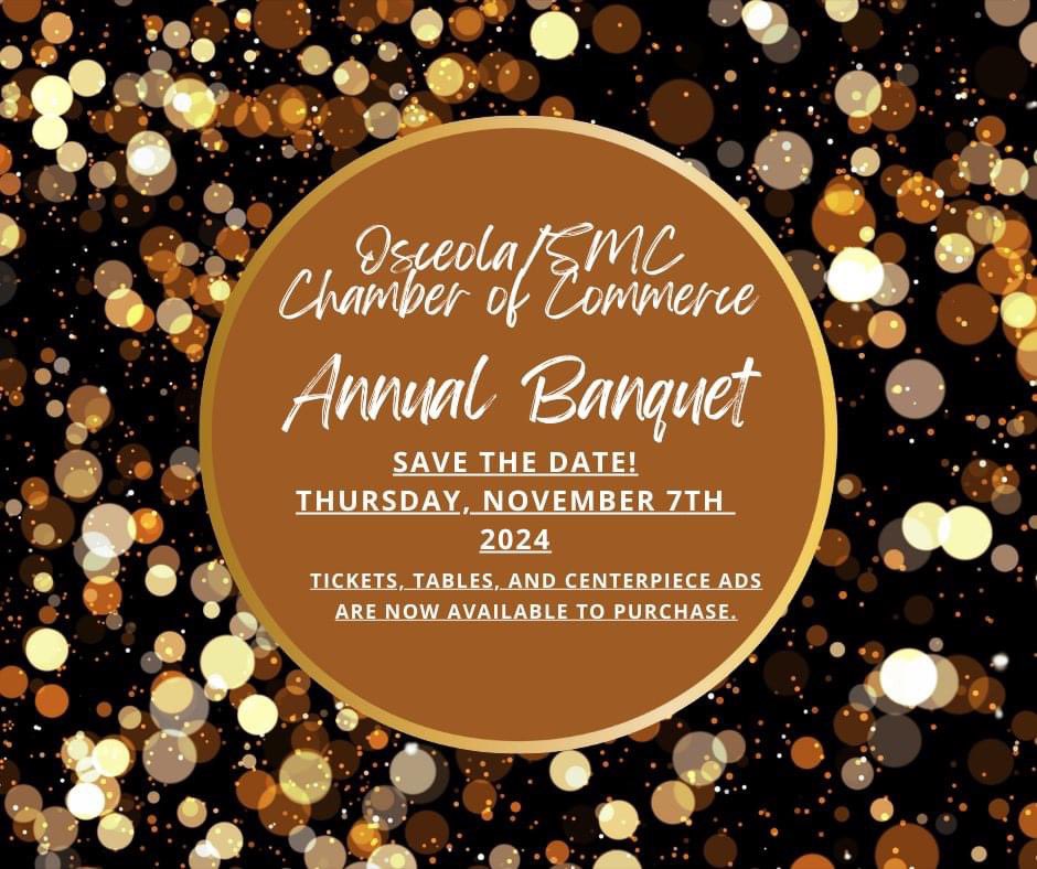 OSMCChamber's tweet photo. Tickets and tables now on sale for this years Annual Banquet happening Thursday, November 7th!  Contact the chamber today at 870-563-2281 to purchase yours! https://t.co/LYuyNoy86t
