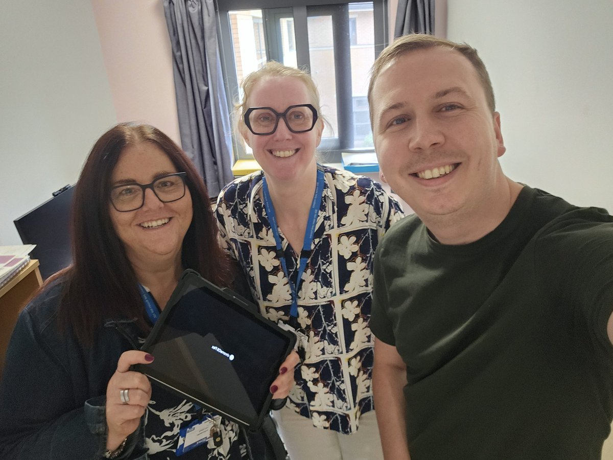 Tracy Vjestica (@trace_vj) on Twitter photo After months of development and a couple of delayed starts, we finally kicked off the Digital Therapeutic Observation Pilot on Bronte Ward today. So far, so good 😊 Next week on to Park House.
<a href="/GMMH_NHS/">Greater Manchester Mental Health</a> #TObs #digital After months of development and a couple of delayed starts, we finally kicked off the Digital Therapeutic Observation Pilot on Bronte Ward today. So far, so good 😊 Next week on to Park House.
<a href="/GMMH_NHS/">Greater Manchester Mental Health</a> #TObs #digital