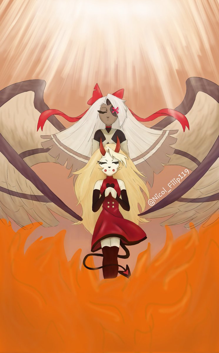 #HazbinHotel #HazbinHotelCharlie #HazbinHotelVaggie #HazbinHotelFanart  I was too lazy to make the fire better 😭