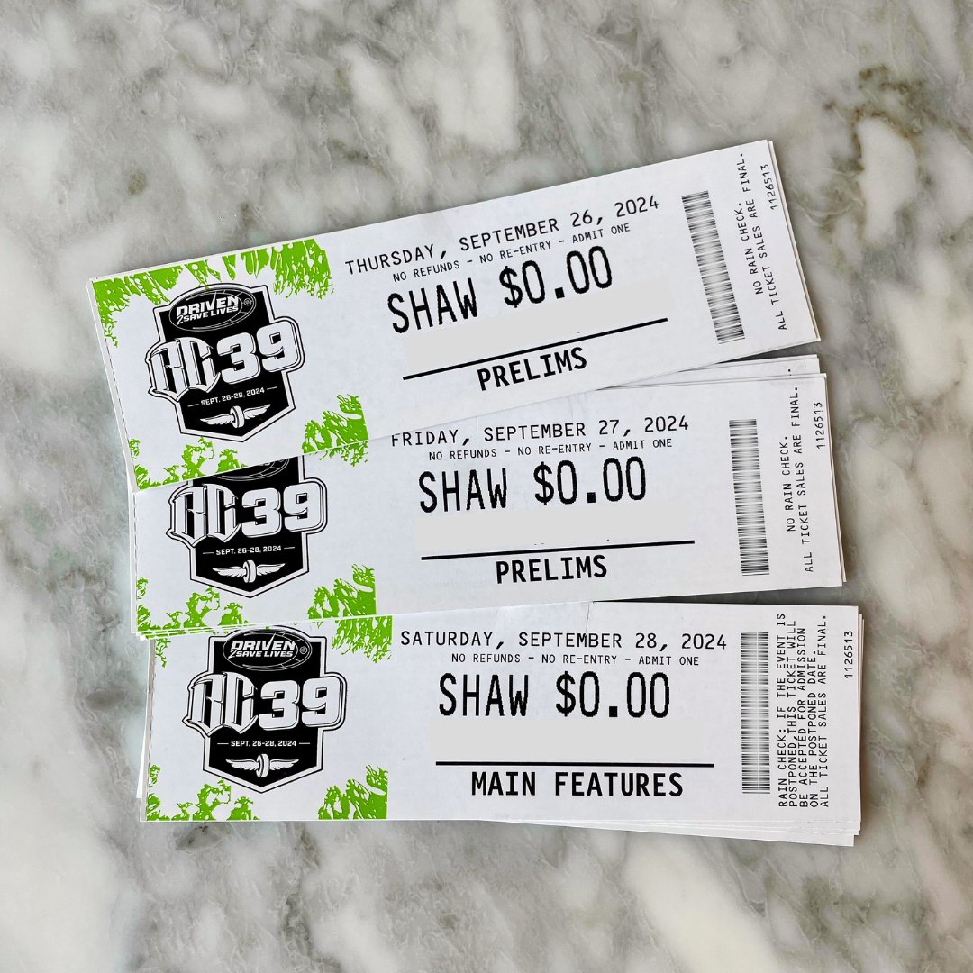Driven2SaveLives (@driven2save) on Twitter photo π The final BC39 ticket giveaway! π
We're giving away two tickets for EACH night of the Driven2SaveLives BC39 on Sept. 26-28 at <a href="/IMS/">Indianapolis Motor Speedway</a>!
Follow the instructions below to be entered to win! ποΈπ
1. Follow @driven2save.
2. Share this post.
3. Tag a friend!
Good luck! π The final BC39 ticket giveaway! π
We're giving away two tickets for EACH night of the Driven2SaveLives BC39 on Sept. 26-28 at <a href="/IMS/">Indianapolis Motor Speedway</a>!
Follow the instructions below to be entered to win! ποΈπ
1. Follow @driven2save.
2. Share this post.
3. Tag a friend!
Good luck!