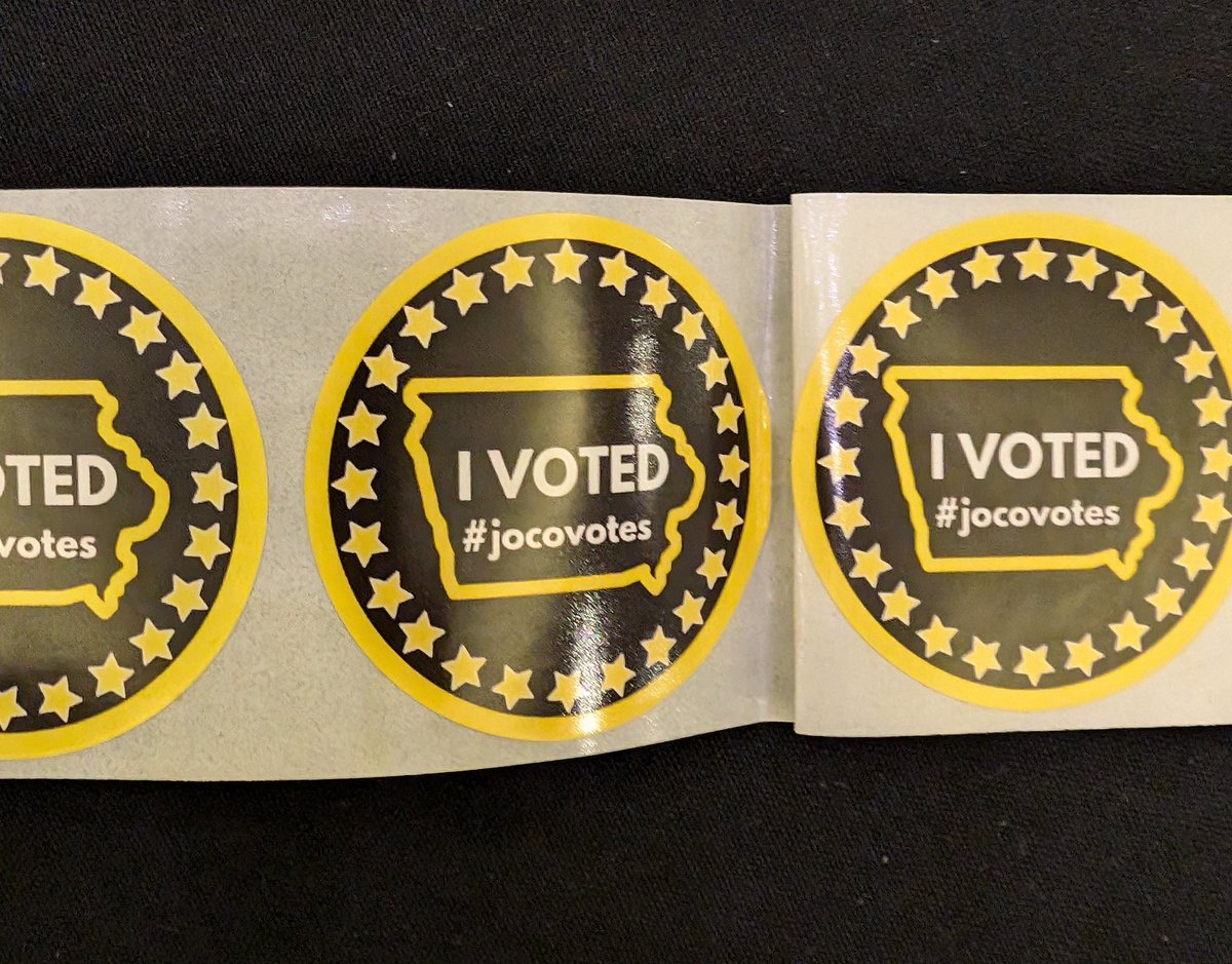 awedmore's tweet image. At the Election Center conference and what do I spy? Some cool "I Voted" stickers on display from @jcauditor