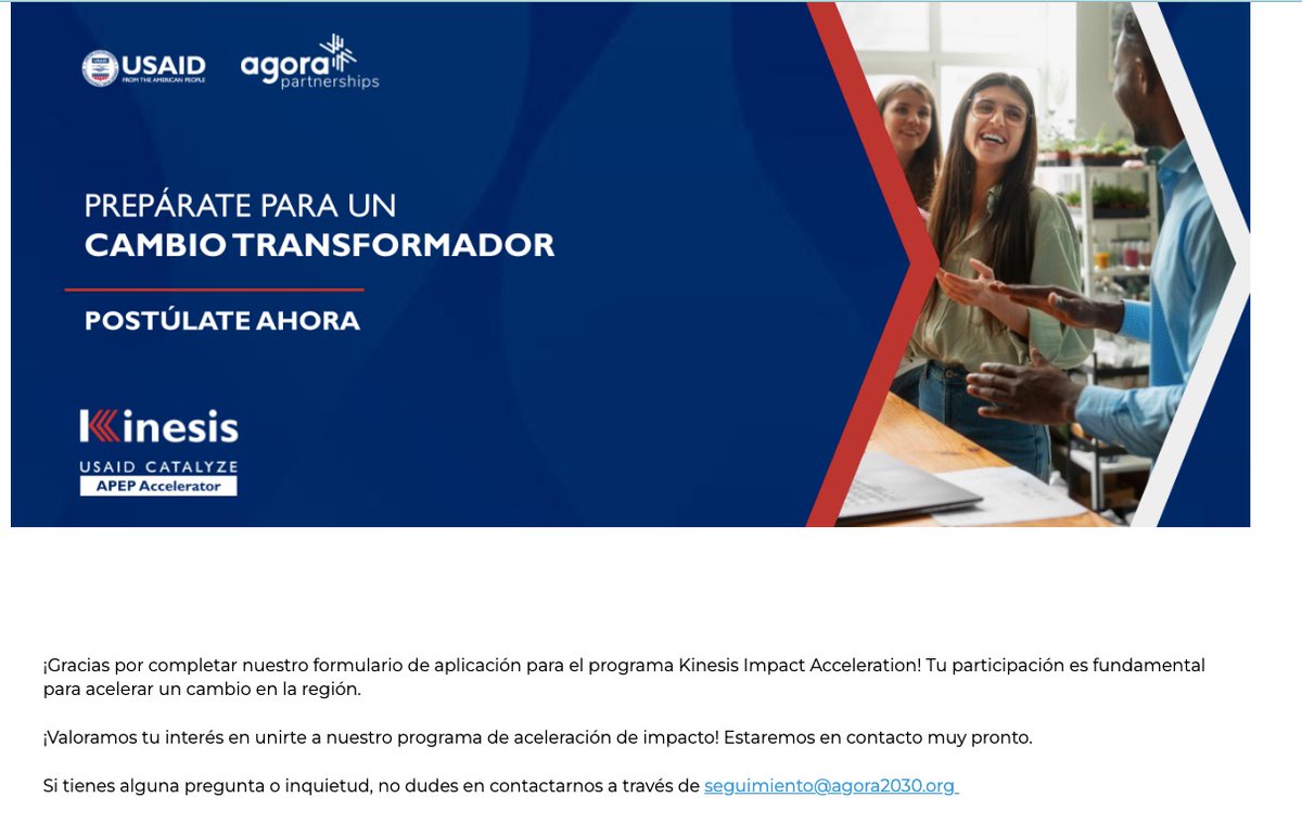 postulando al programa Kinesis <a href="/USAIDPeru/">USAID/Peru</a>  <a href="/kunanesahora/">Kunan</a>  <a href="/redimpactolatam/">Red de Impacto LATAM</a>