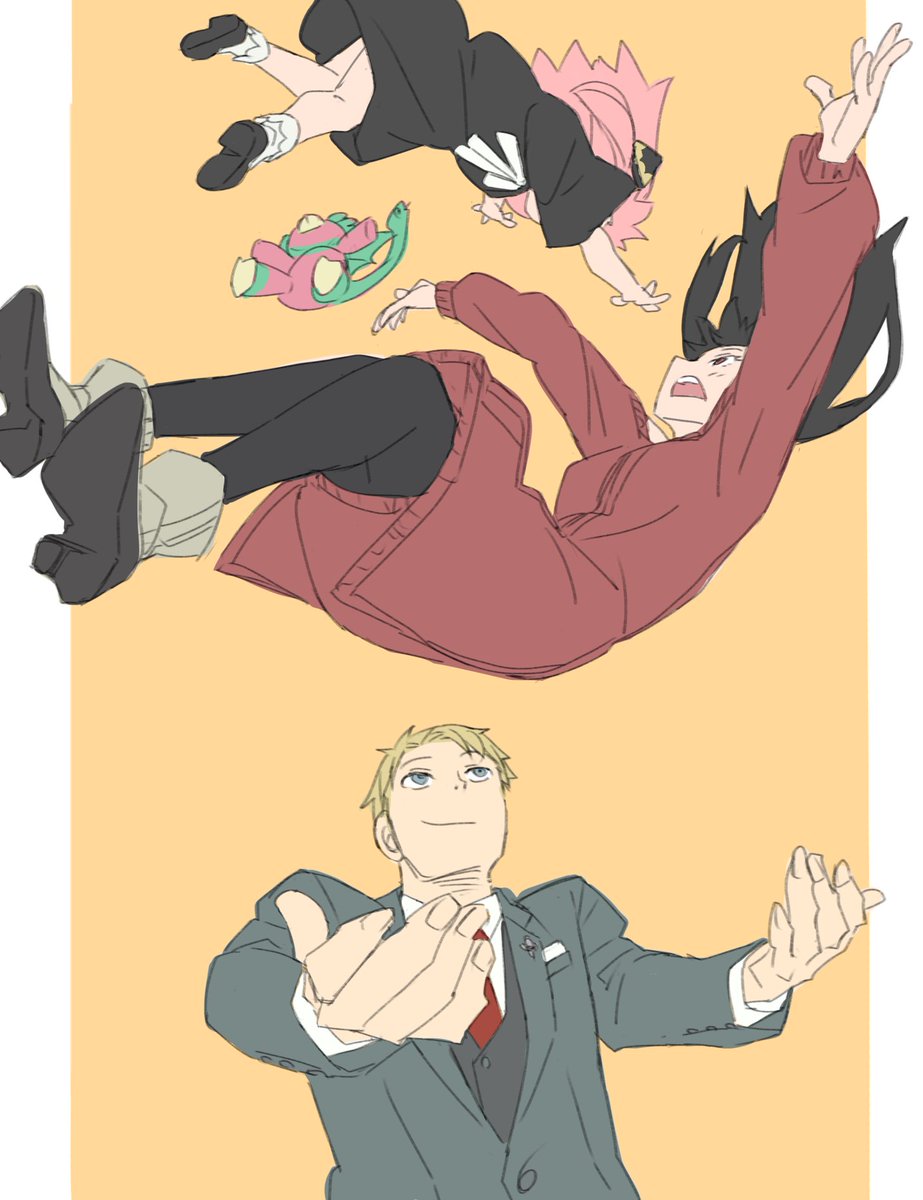 アーニャ(SPY×FAMILY) ,黄昏|ロイド・フォージャー(SPY×FAMILY) ,ヨル・フォージャー(SPY×FAMILY) 「とっておきの出来合い家族 」|あや豆のイラスト