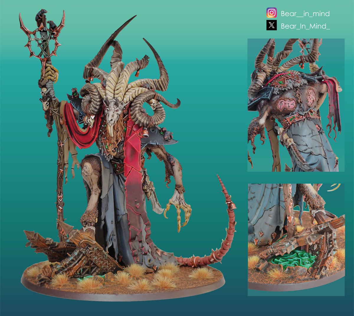 A collage of my recent paint job of Vizzik Skour, enjoy!

#newaos #adwip #ad #WarhammerCommunity #warhammer #skaven