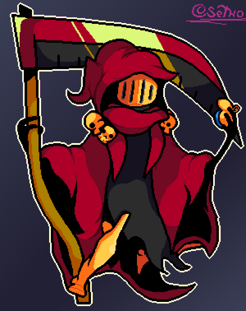 SethJynbzz's tweet photo. the true remake #Shovelknight #pixelartist #pixelart #specteroftorment #specterknight https://t.co/JGDPHRdppq