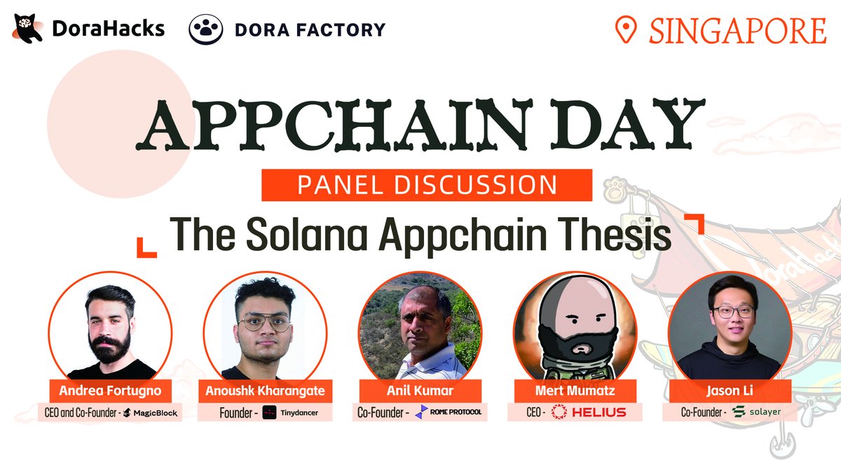 BUIDL Day@Denver, March 1st 2025 (@buidlday) on Twitter photo PANEL ANNOUNCEMENT๐ฅ
Topic: The Solana Appchain Thesis ๐ฅ
Featuring:
@anilkumar827 Co-Founder of <a href="/RomeProtocol/">Rome</a>
<a href="/0xMert_/">mert | helius.dev</a> CEO of <a href="/heliuslabs/">Helius</a>
<a href="/supermarioblock/">Andrea ๐งโโ๏ธ/acc</a> CEO / Co-Founder of <a href="/magicblock/">MagicBlock โจ</a>
<a href="/anoushk77/">anoushk.sol (๐ค,๐)</a> Co-Founder of <a href="/tinydancerio/">Tinydancer ๐ค๐</a>
<a href="/lxjhk/">jason</a> Co-Founder of <a href="/solayer_labs/">Solayer</a>
Moderated PANEL ANNOUNCEMENT๐ฅ
Topic: The Solana Appchain Thesis ๐ฅ
Featuring:
@anilkumar827 Co-Founder of <a href="/RomeProtocol/">Rome</a>
<a href="/0xMert_/">mert | helius.dev</a> CEO of <a href="/heliuslabs/">Helius</a>
<a href="/supermarioblock/">Andrea ๐งโโ๏ธ/acc</a> CEO / Co-Founder of <a href="/magicblock/">MagicBlock โจ</a>
<a href="/anoushk77/">anoushk.sol (๐ค,๐)</a> Co-Founder of <a href="/tinydancerio/">Tinydancer ๐ค๐</a>
<a href="/lxjhk/">jason</a> Co-Founder of <a href="/solayer_labs/">Solayer</a>
Moderated