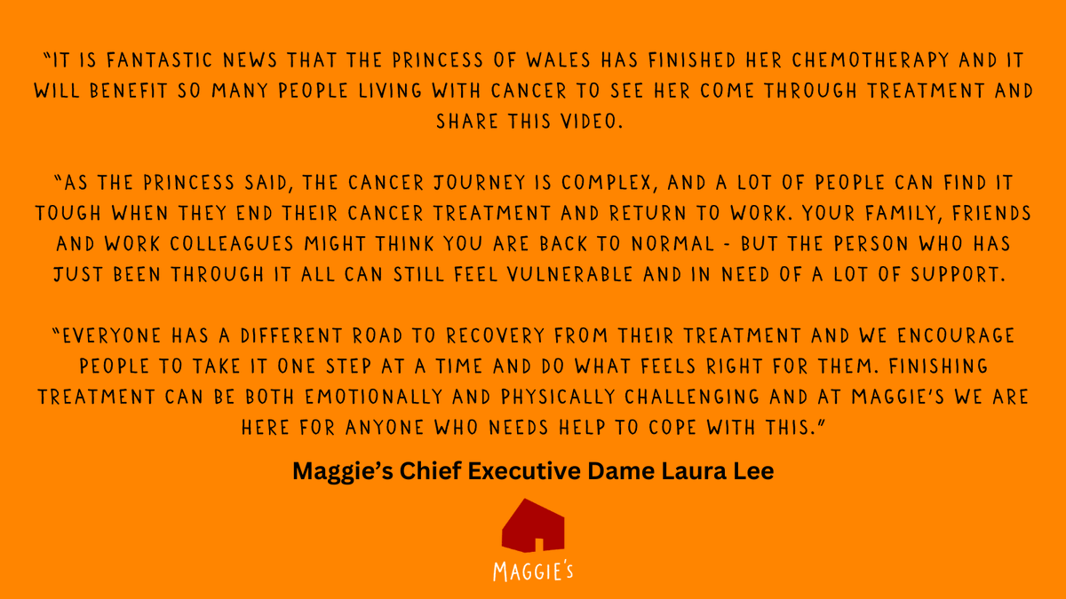 If you're finishing cancer treatment and wondering what comes next, just come in to speak with our experts who can answer your questions. No appointment needed. To find your nearest centre, visit our website: maggies.org