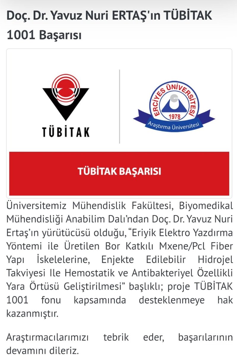 yavuznuriertas's tweet photo. TÜBİTAK 1001 proje önerimiz kabul edilmiş olup ~1.7M TL bütçe ile desteklenecektir. Katkı veren öğrencilerime ve değerlendiren hakemlere teşekkür ederim.👍
@Tubitak #tübitak #ardeb https://t.co/Sz1dW2r1ir