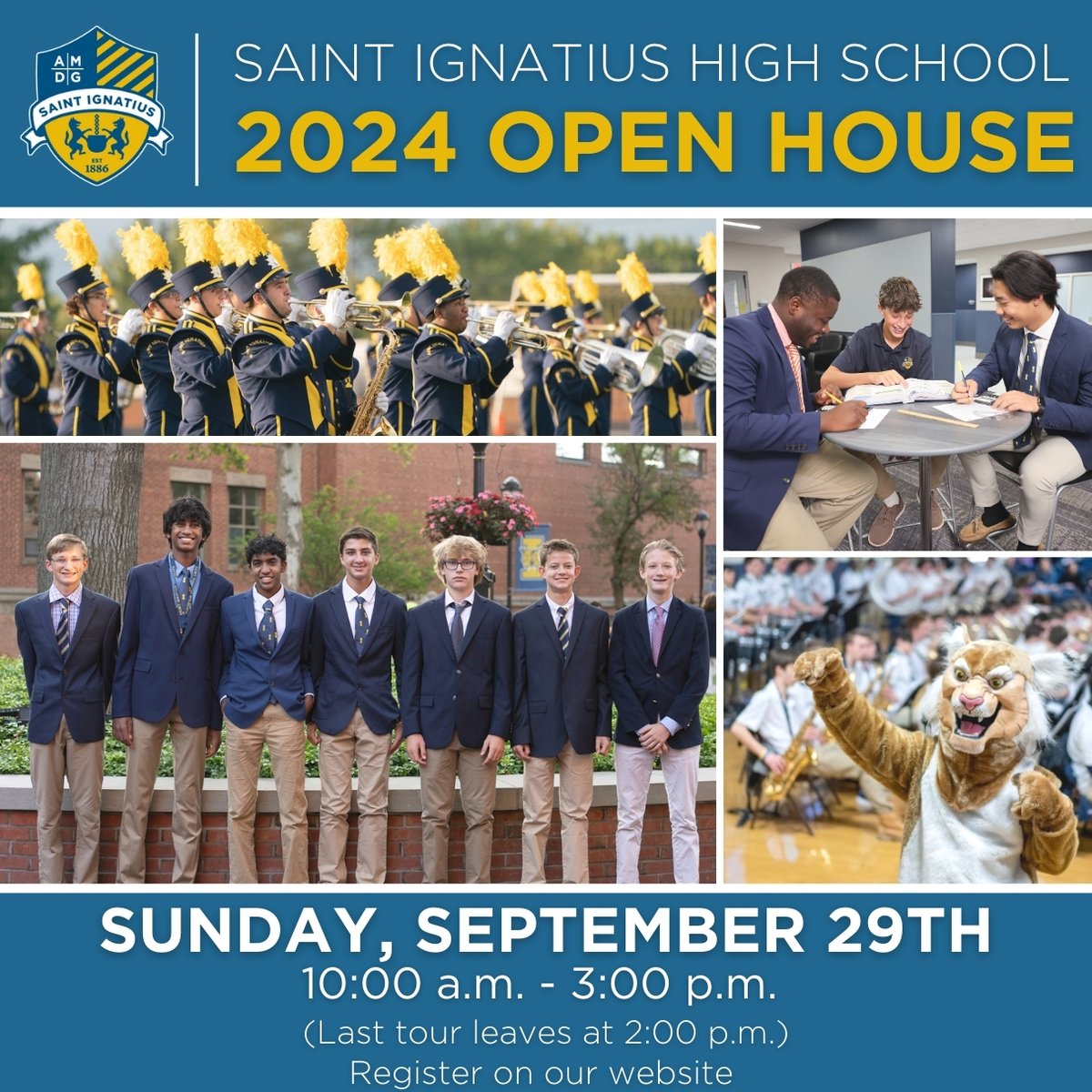 Saint Ignatius High School is not just a place you come to – it’s a place you’re a part of. Begin your Saint Ignatius journey at our 2024 Fall Open House, Sunday, September 29th from 10:00 a.m. - 3:00 p.m. (last tours leave at 2:00).

Register now! 🔗 ignatius.edu/open-house?ext=.