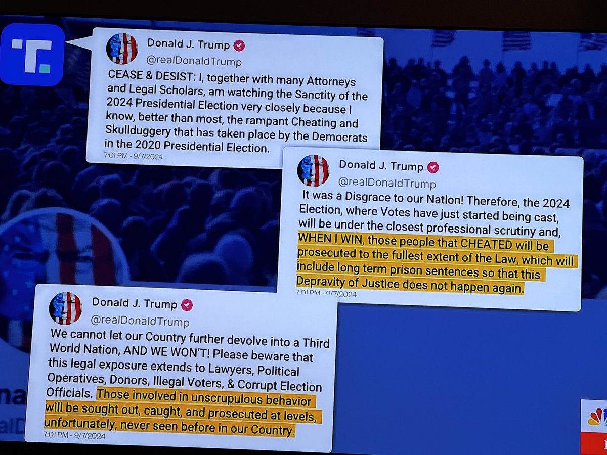 Trumps posts over the weekend:  I’ll let you decide if Trump should ever be our president again, but personally I don’t think we can ever allow him to serve as president again!