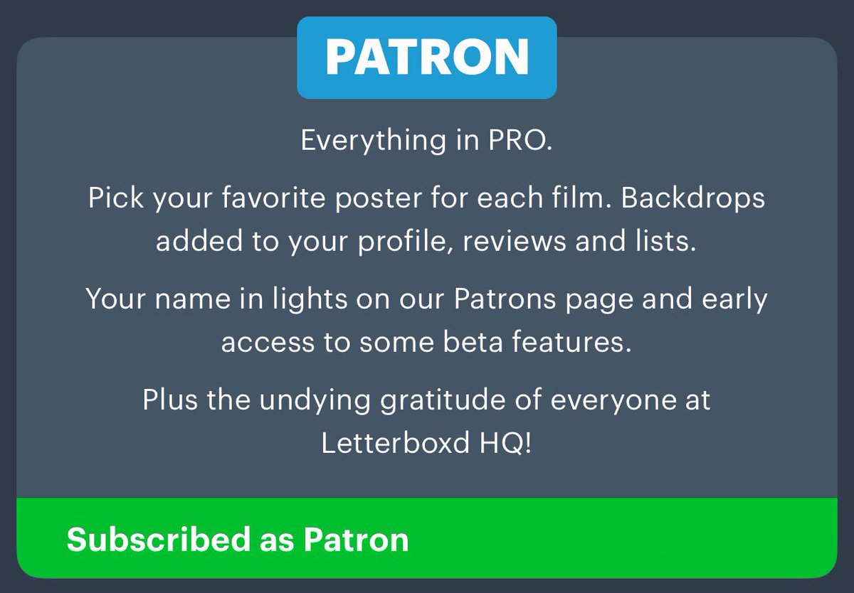 بمناسبة الوصول ل 5K وتكملة للأجواء الإحتفالية هعمل سحب على إشتراك Letterboxd Patron لمدة سنة🎉

الشروط بسيطة جداً ، لايك👍 وريتويت🔁 للبوست ده وطبعاً يكون عندك أكونت Letterboxd نشط وهيتم الإختيار بشكل عشوائي وبمنتهى الشفافية خلال 48 ساعة.

حظ سعيد للجميع❤️😉