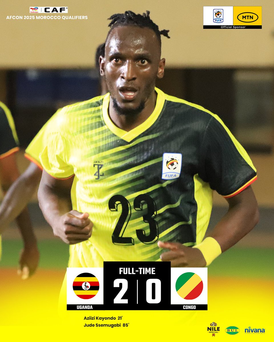 A big W!

Uganda 2-0 Congo

#UGACGO | #AFCONQ2025
