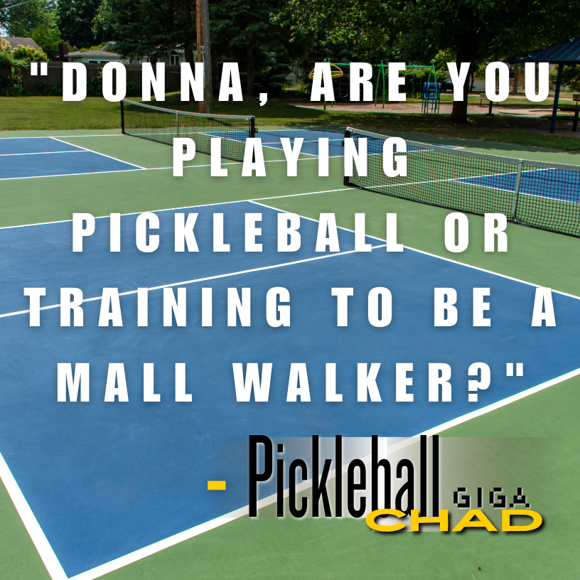 Pickleball_Chad's tweet image. Pickleball Giga-Chad got no time for Donna's lack of focus #dinkbetter #pickleball #pickleballer