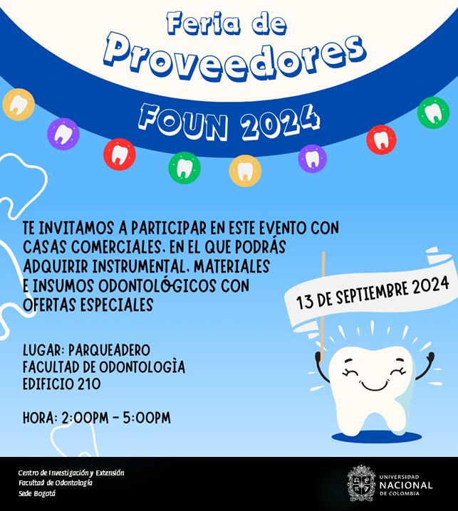 EgresadosFOUN's tweet image. Feria de Proveedores FOUN 2024 
#UNAL #facultaddeodontologia #bienestar #founbogota #dirbienefo
#egresadosodontologia  #SomosEgresados #SomosUNAL