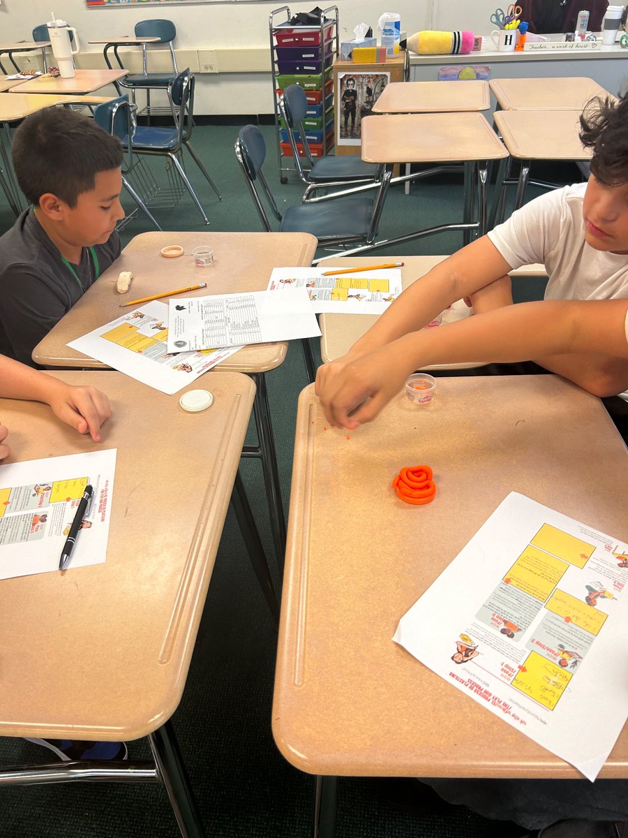 Ms. Jacksons class working with play-doh to create writing sentence stems! So much fun!!!