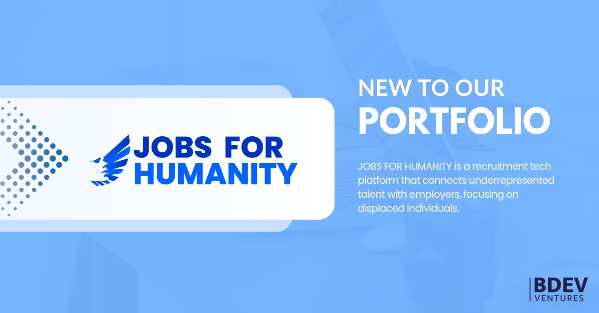 🚀 We're excited to announce our latest investment in <a href="/JobsHumanity/">Jobs for Humanity</a> - A recruitment platform that focuses on solving the increasingly frustrating recruiting process with a unique lens on underrepresented talent. 💼🌐 

#vc #recruitment #Innovation