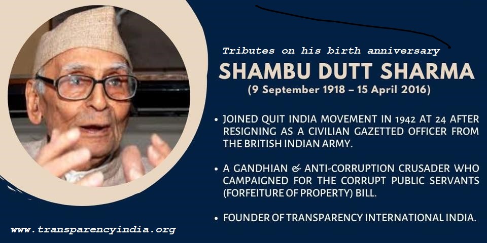 Tribute to the founder of TII S D Sharma Jee  on his birth anniversary..
