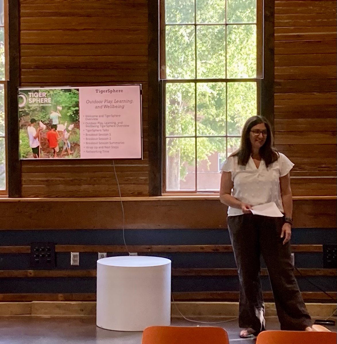 Our ED <a href="/stephgarst/">Stephanie Garst</a> helped to kickoff today’s TigerSphere event on #outdoorplay , #learning , &amp; #wellbeing at <a href="/ClemsonUniv/">Clemson University</a> — The event brought together scholars and practitioners to discuss current work, connect on shared interests &amp; explore future #research possibilities