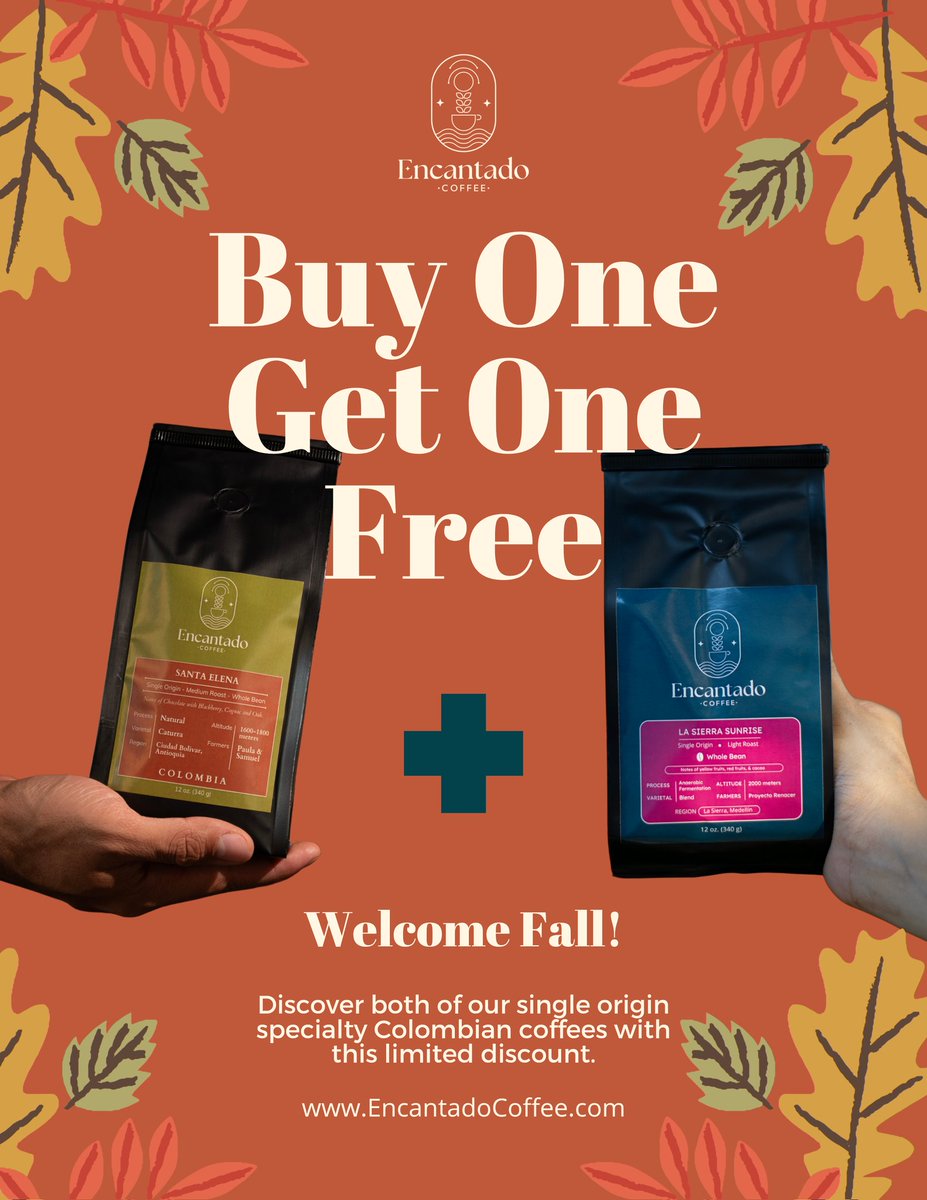 BOGO Free for a limited time only! 

EncantadoCoffee.com 

#SpecialtyCoffee