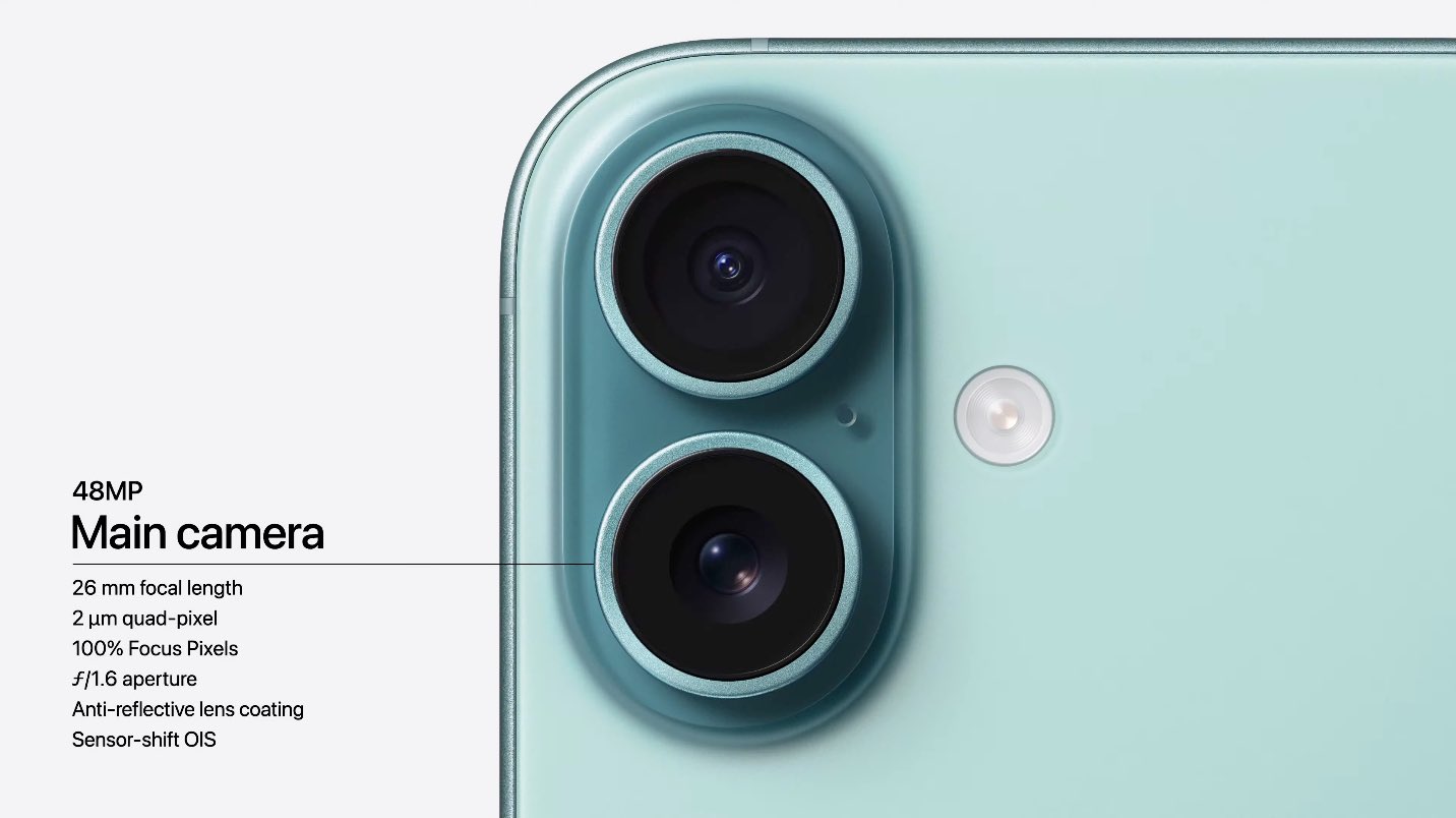 Stephen Robles on X: "iPhone 16 getting a new "Fusion Camera" for the main lens. Still 48MP and now with 2x zoom. Ultra Wide camera gets autofocus, and can capture Spatial Video