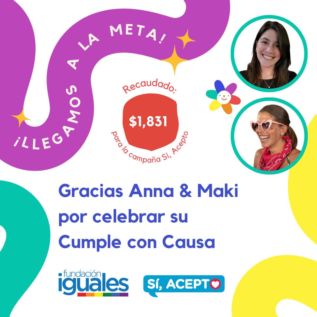🌟Gracias Anna y Maki🌟 por celebrar este <a href="/cumpleconcausa/">cumpleconcausa</a> en honor <a href="/SiAceptoPa/">Sí Acepto Panamá</a> que lucha por la legalización del matrimonio civil para parejas del mismo sexo en Panamá.

❤️ Se viene algo nuevo para la campaña y le agradecemos por el apoyo a todas las personas que donaron.