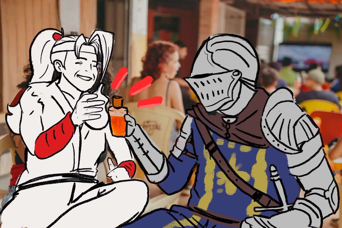 When your week was rough 😰 but drinking with your buddy restores your health 🍵  

⛩️Get Bloodless on Steam  
store.steampowered.com/app/1592490/Bl…