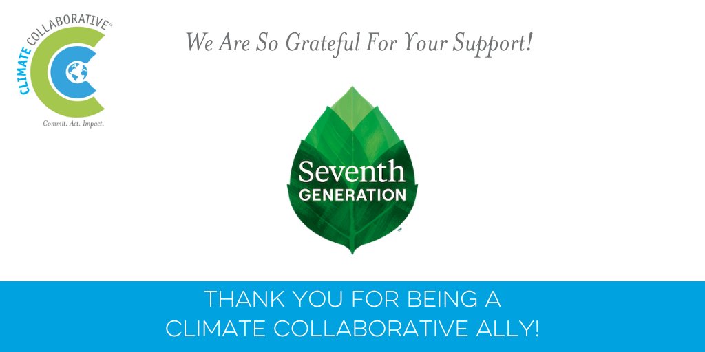 A heartfelt THANK YOU to <a href="/SeventhGen/">Seventh Generation</a> for its generous support for our #ClimateAction work. NONE of our work would be possible without our donors. Thank you 🙏for becoming a Climate Collaborative Ally! 🌎
