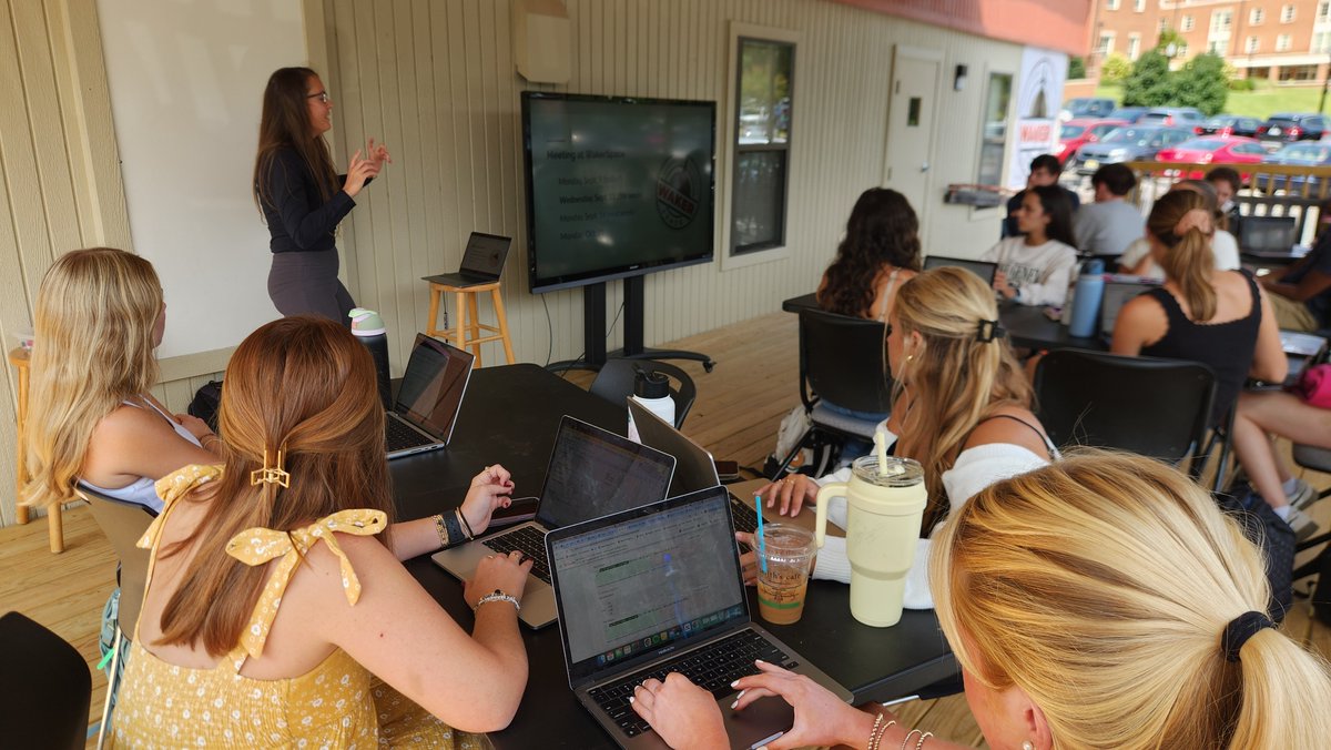 Professor Parson's CSC-102 class is meeting on our Outdoor Learning Space aka "The Deck" for class today! We are excited to have them here enjoying this beautiful weather and learning Python! <a href="/WakeForest/">Wake Forest University</a>  <a href="/WFUCompSci/">WFUComputerScience</a>