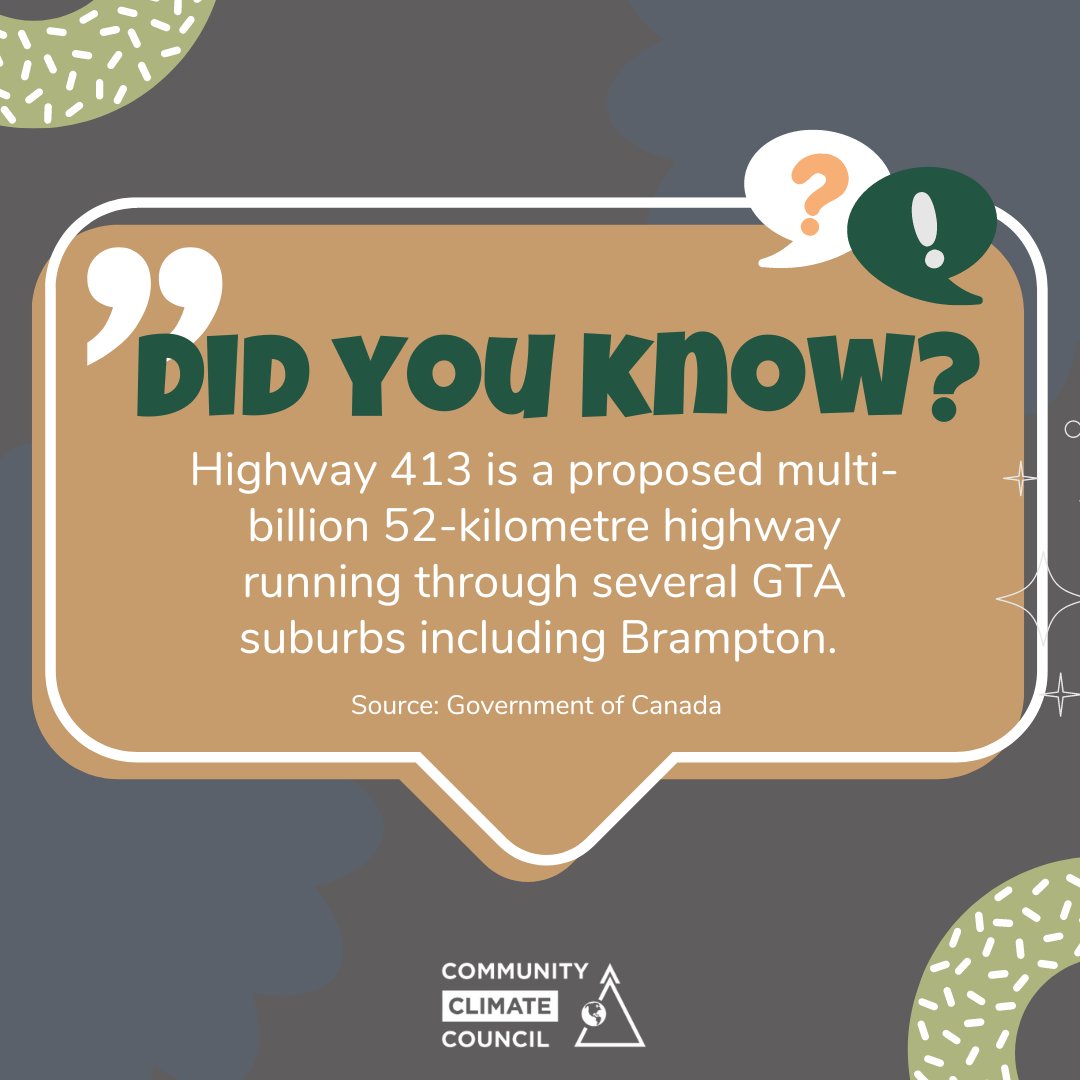 peelclimate's tweet photo. Highway 413 is a costly 52-km project threatening Greater Toronto suburbs like Brampton. Instead, let's make increasing healthcare accessibility our priority. Share your healthcare story through the link in our bio and take a stand at https://t.co/opvUVQv6c5.  
#StopHwy413 https://t.co/OhsmFaiG2N