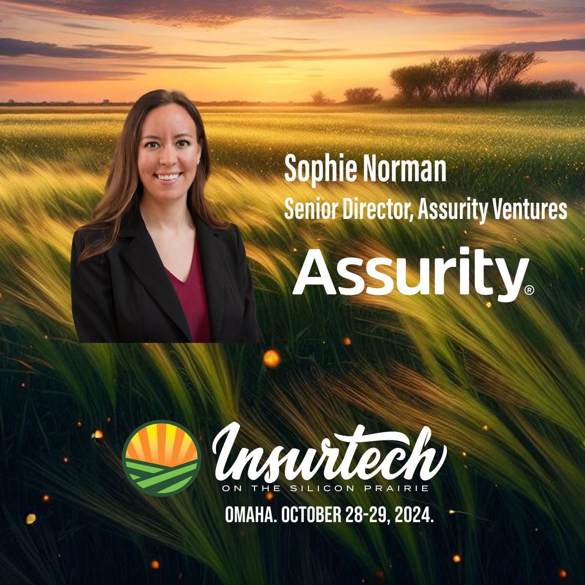 We're looking forward to Assurity Venture's Sophie Norman as the moderator for our all-star panel, The Venture Capital View: Trends and Opportunities in Insurtech. Register today at siliconprairienebraska.com. #insurtech #innovation #dontmissout #bestspeakers