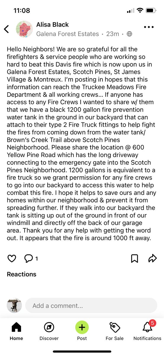 amber33345's tweet photo. @R2D2BoopBoop Can you communicate this information to law enforcement via your radio access? Neighbor is asking the message to be relayed. That have a 1,200 gallon fire prevention water tank at their property on 600 Yellow Pine in Galena Forest Estates. 🙏 https://t.co/KFc93GX8li