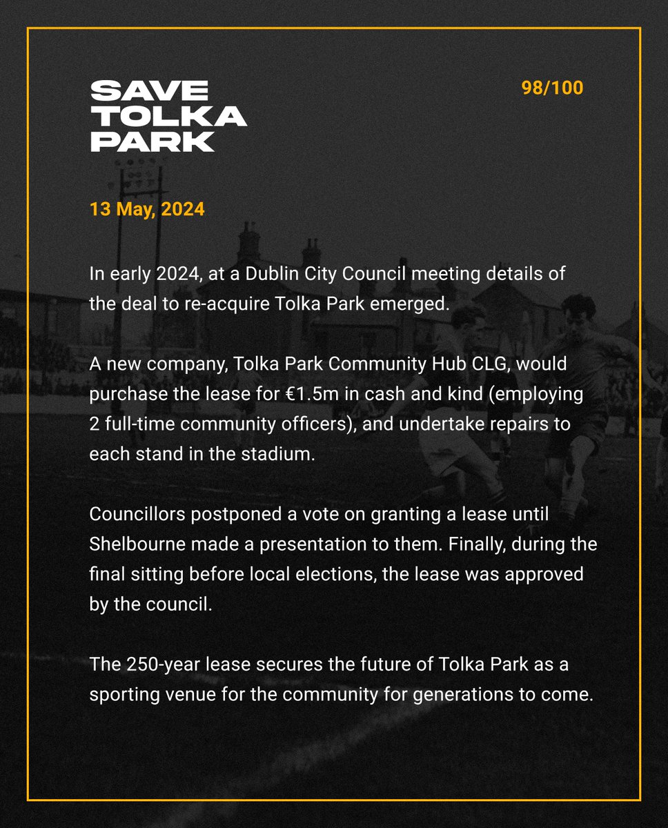 Day 98: Tolka Park's future secured

#Tolka100