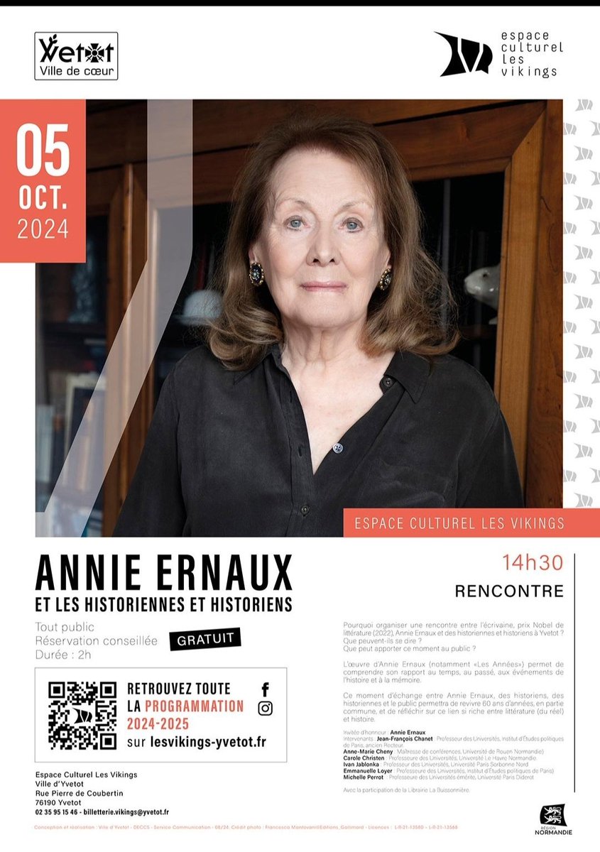 UfrLSHLeHavre (@ufrlshlehavre) on Twitter photo Carole Christen, professeure d'histoire contemporaine, participe à la rencontre "Annie Ernaux et les historiennes et historiens" qui aura lieu à l'espace culturel Les Vikings de <a href="/Ville_Yvetot/">Ville d'Yvetot</a> le samedi 5 octobre à 14h ⤵️ Carole Christen, professeure d'histoire contemporaine, participe à la rencontre "Annie Ernaux et les historiennes et historiens" qui aura lieu à l'espace culturel Les Vikings de <a href="/Ville_Yvetot/">Ville d'Yvetot</a> le samedi 5 octobre à 14h ⤵️
