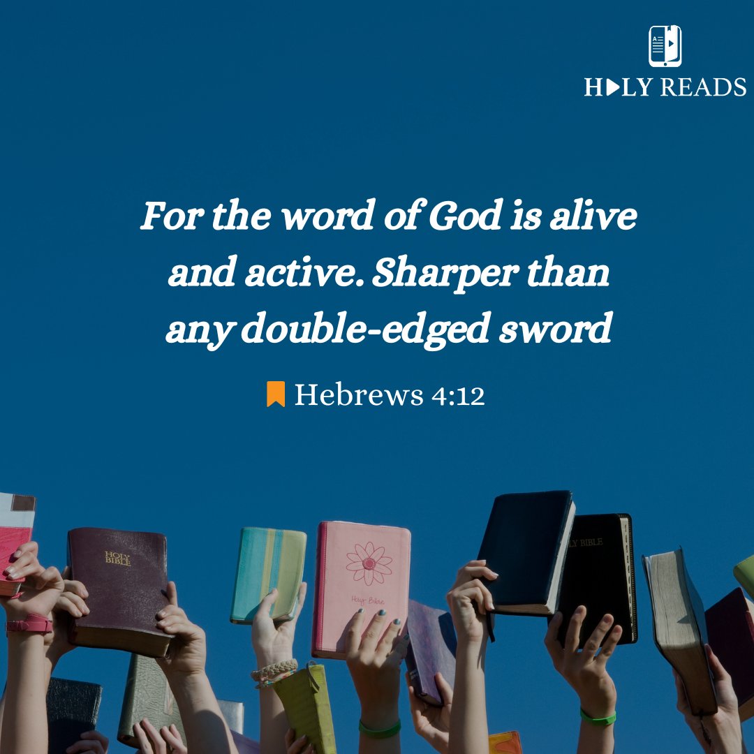 HolyReadsapp's tweet photo. For the word of God is alive and active. Sharper than any double-edged sword, it penetrates even to dividing soul and spirit, joints and marrow; it judges the thoughts and attitudes of the heart. Hebrews 4:12

#HolyReads #DailyDevotional #SpiritualGrowth #ChristianBooks https://t.co/Q577xEXWlg