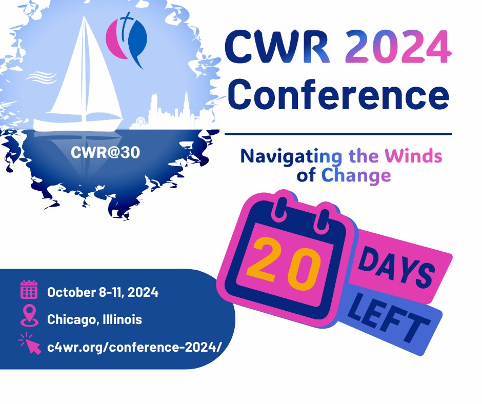 🌟 20 Days Until #CWRConference 2024! 🌟 Ready to explore transformative strategies and network in Chicago? The countdown is on! Secure your spot now! 👉 c4wr.org/conference-202…  #20DaysLeft #Countdown