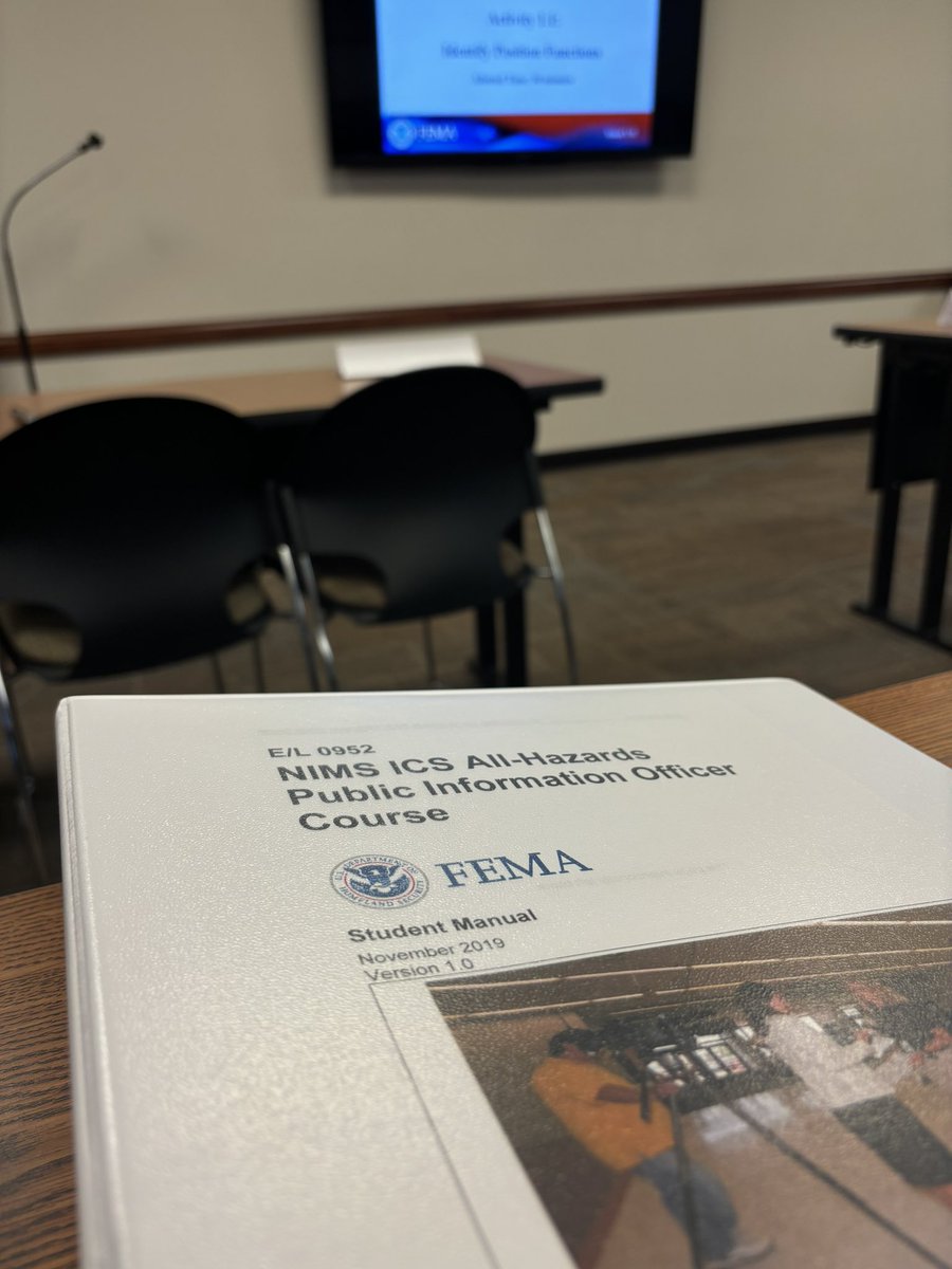 Have only had the morning session so far but ready for some more great FEMA PIO training. A big thank you to Canyon County who for what I am told has brought this course to the Gem State for the first time in a decade. #PIO #ContinuingEducation