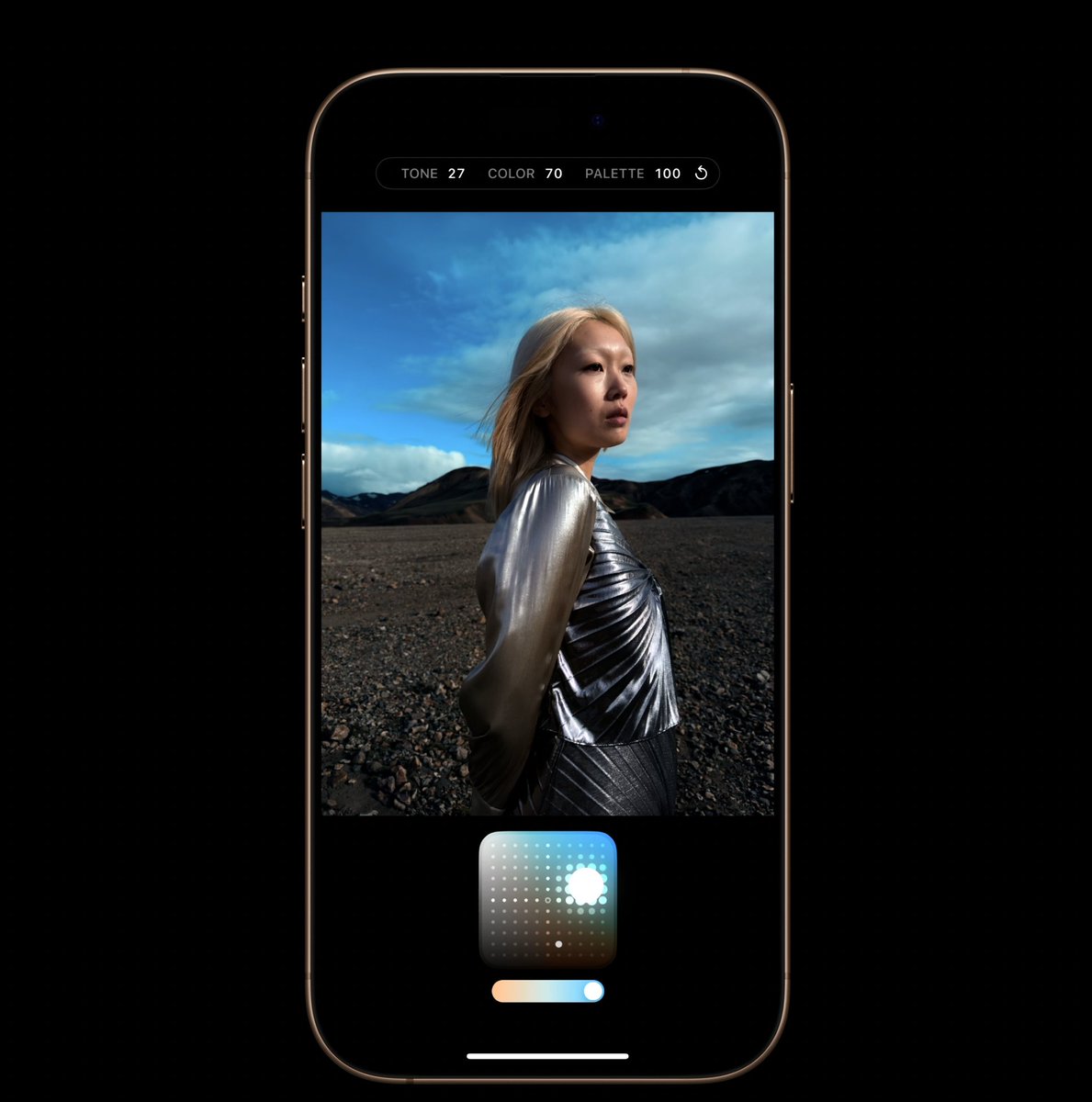 A photographic styles touchpad. Pretty neat UI.